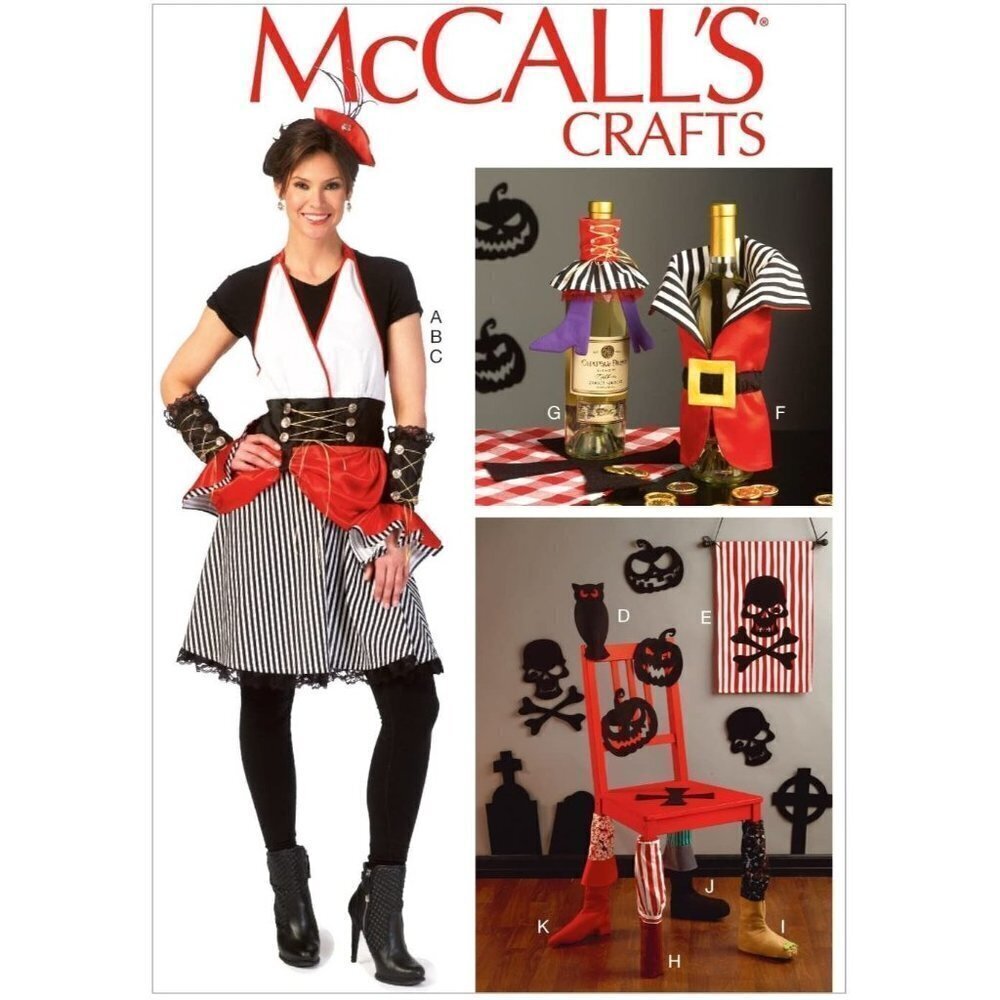 McCall's Sewing Pattern 7005 Apron Gauntlets Hat Silhouettes Banner Bottle Chair